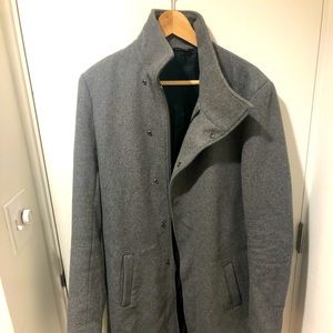 Slim-fit Funnel-neck Overcoat